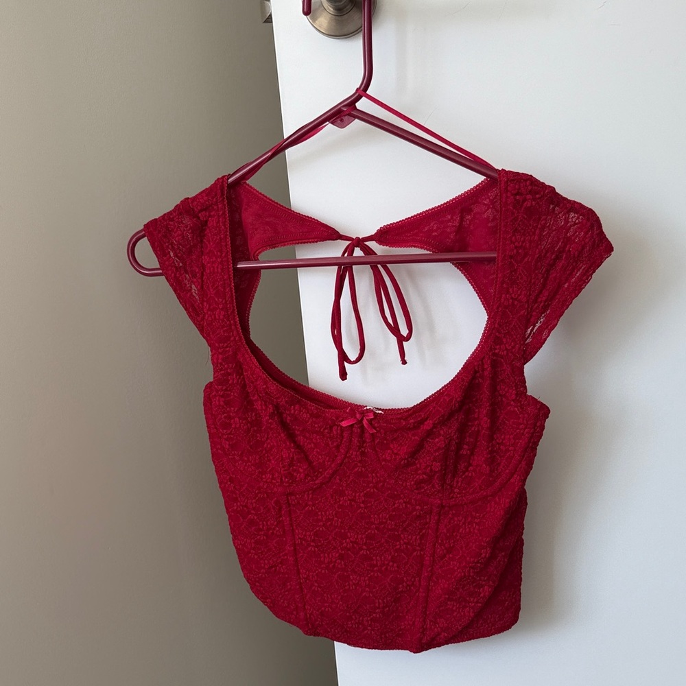 Garage Cherry Lace Corset Top